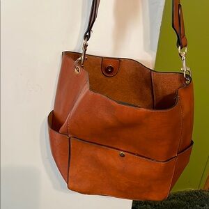 Elegant Brown Leather Tote Bag